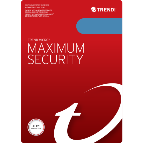 Trend Micro Maximum Security (1 Device 12 Months): retailer-supplied image